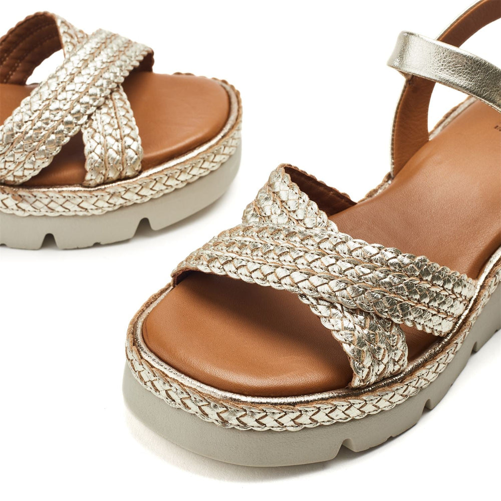 Keroya Gold Leather Sandals