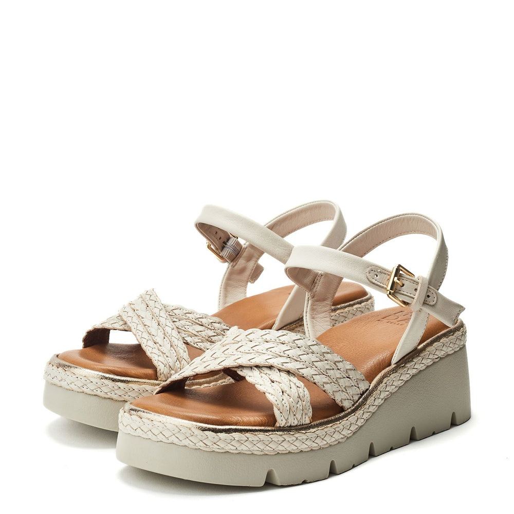 Keroya Off White Leather Sandals