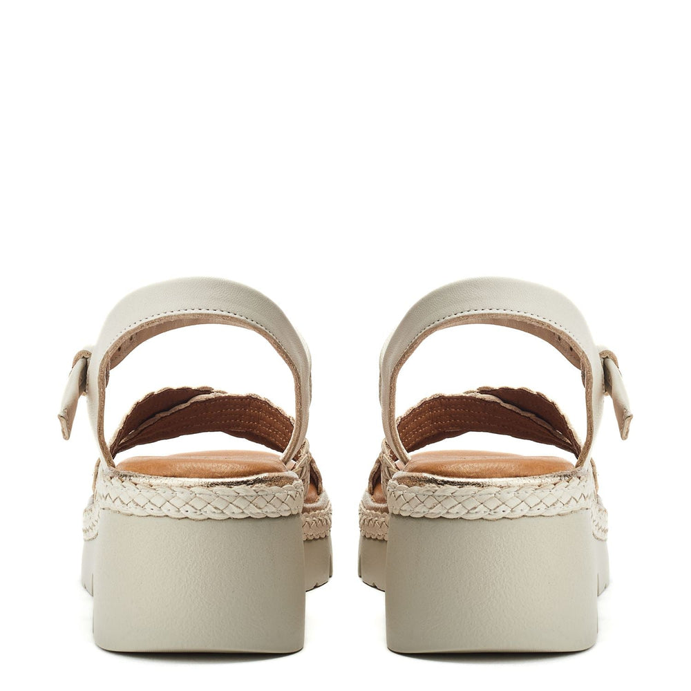 Keroya Off White Leather Sandals