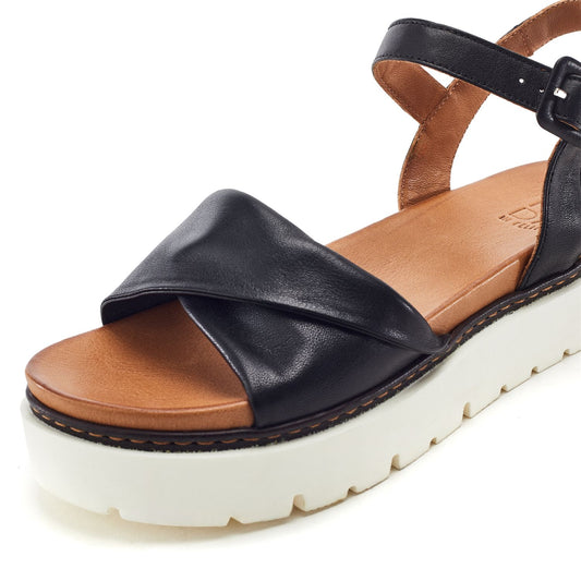 Kiarra Black Leather Sandals