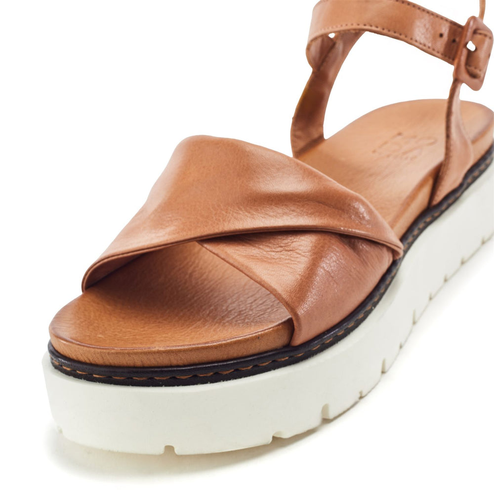 Kiarra Tan Leather Sandals