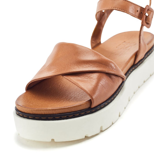 Kiarra Tan Leather Sandals