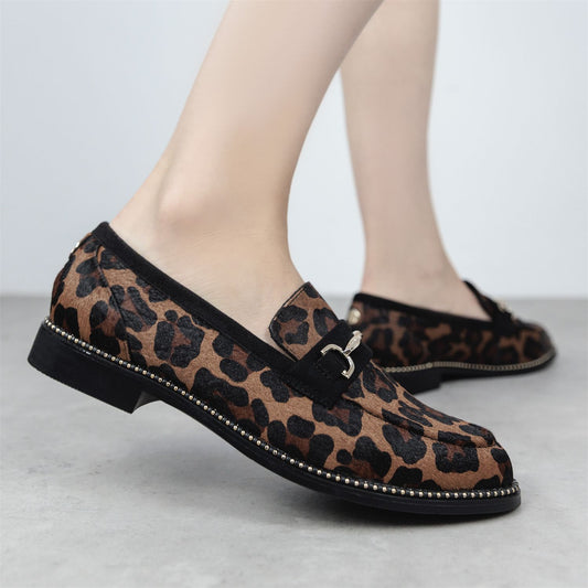Kinzey Leopard Pony Hair Shoes