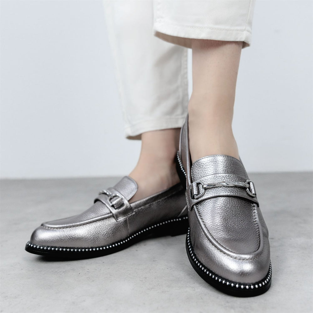 Kinzey Pewter Leather Shoes