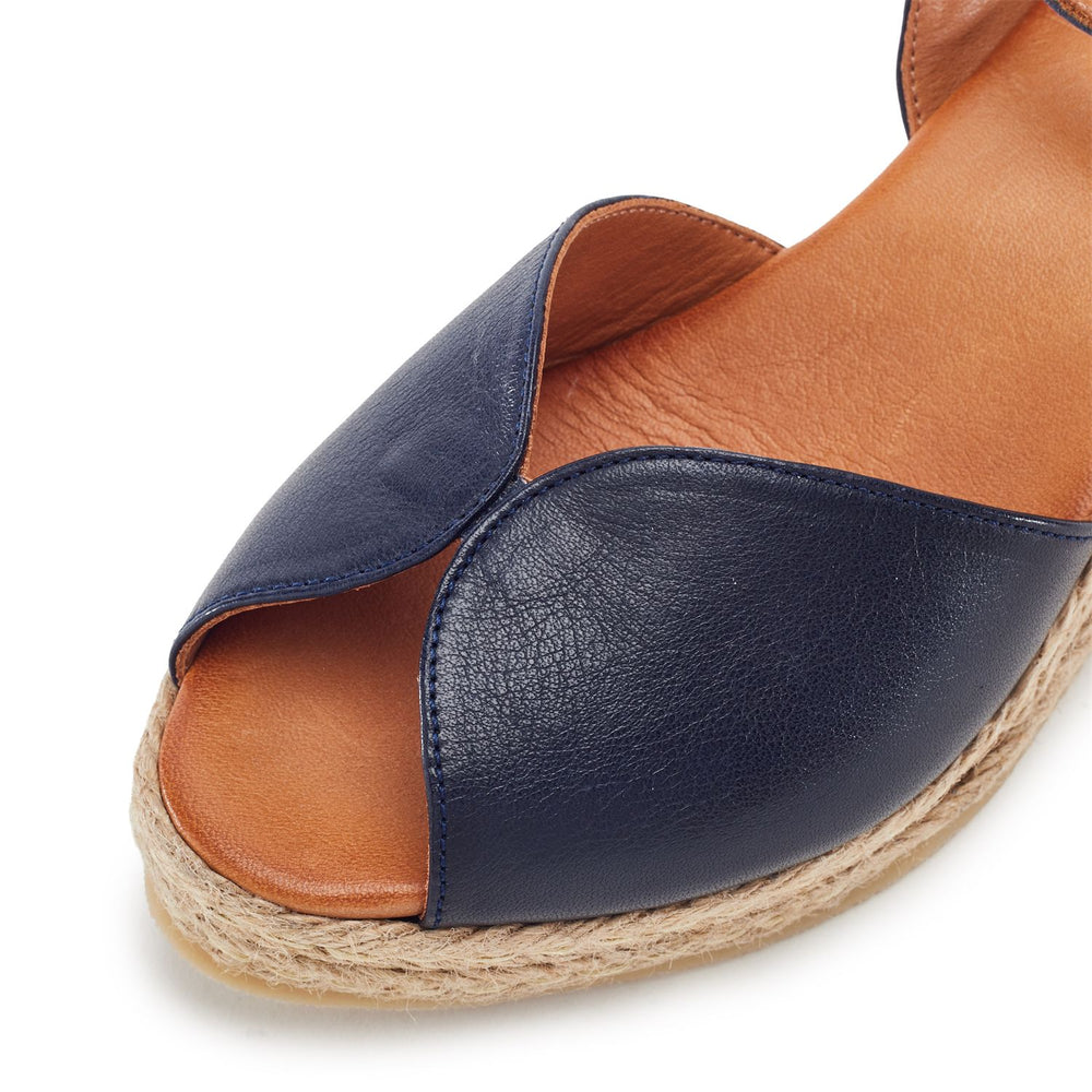 Kiona Navy Leather Sandals
