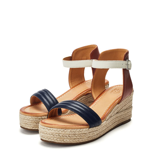 Kolanthia Navy Leather Sandals