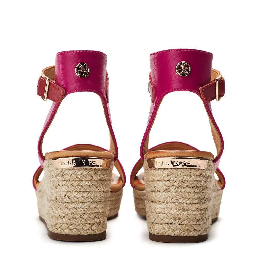 Kolanthia Pink Leather Sandals