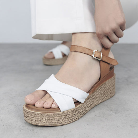 Kona White Leather Sandals