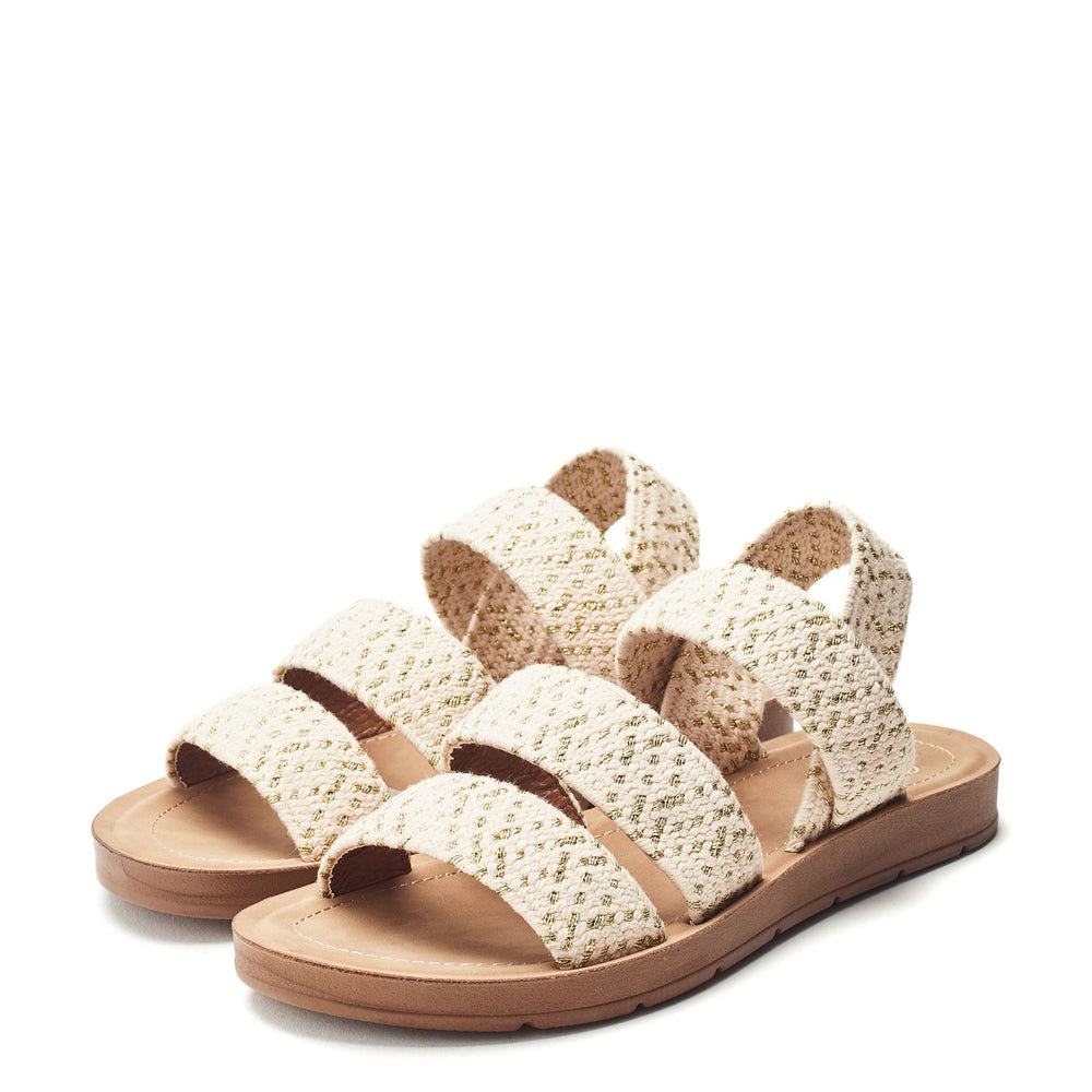 Kyomi Cream Textile Sandals
