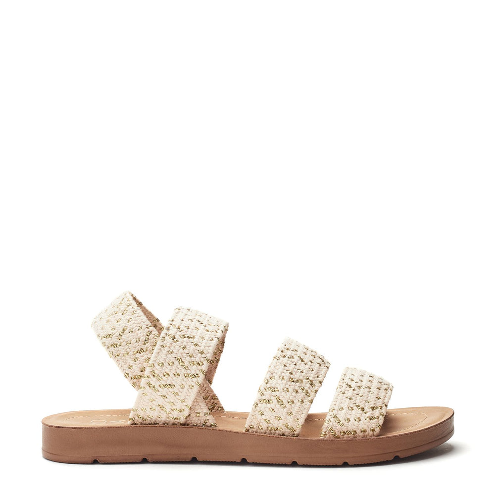 Kyomi Cream Textile Sandals