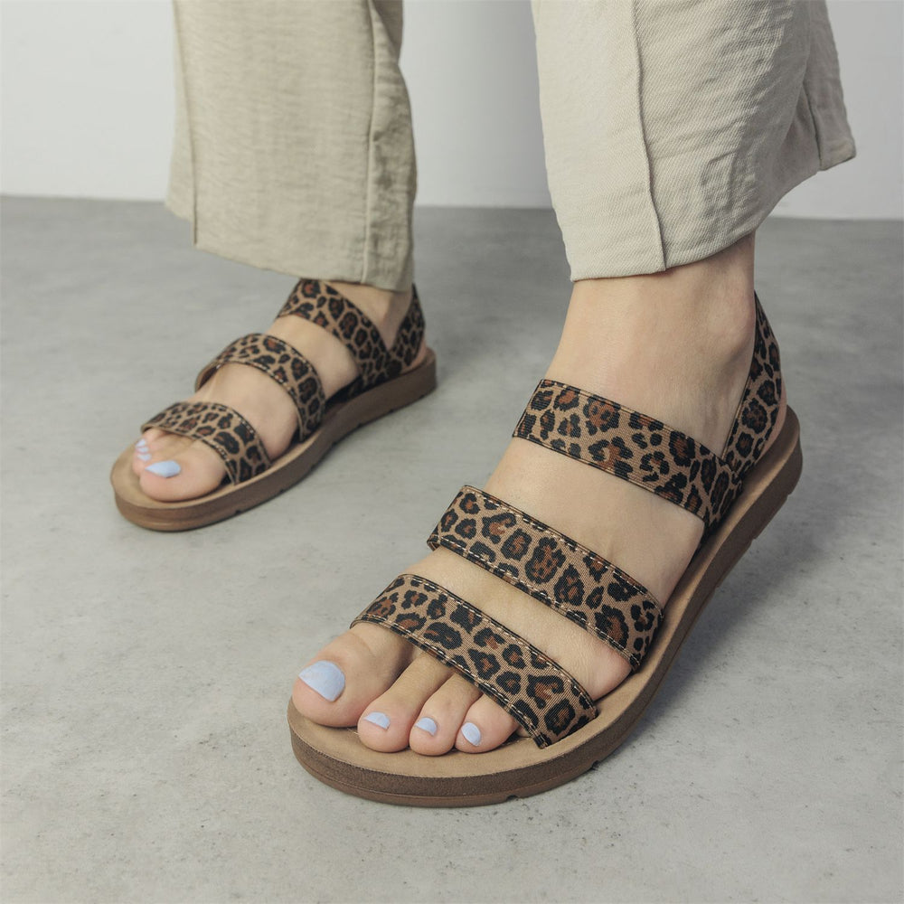 Kyomi Leopard Textile Sandals