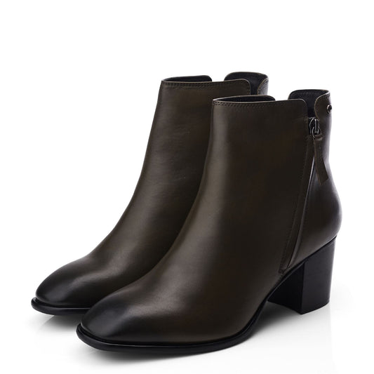 Lakayla Olive Leather Boots