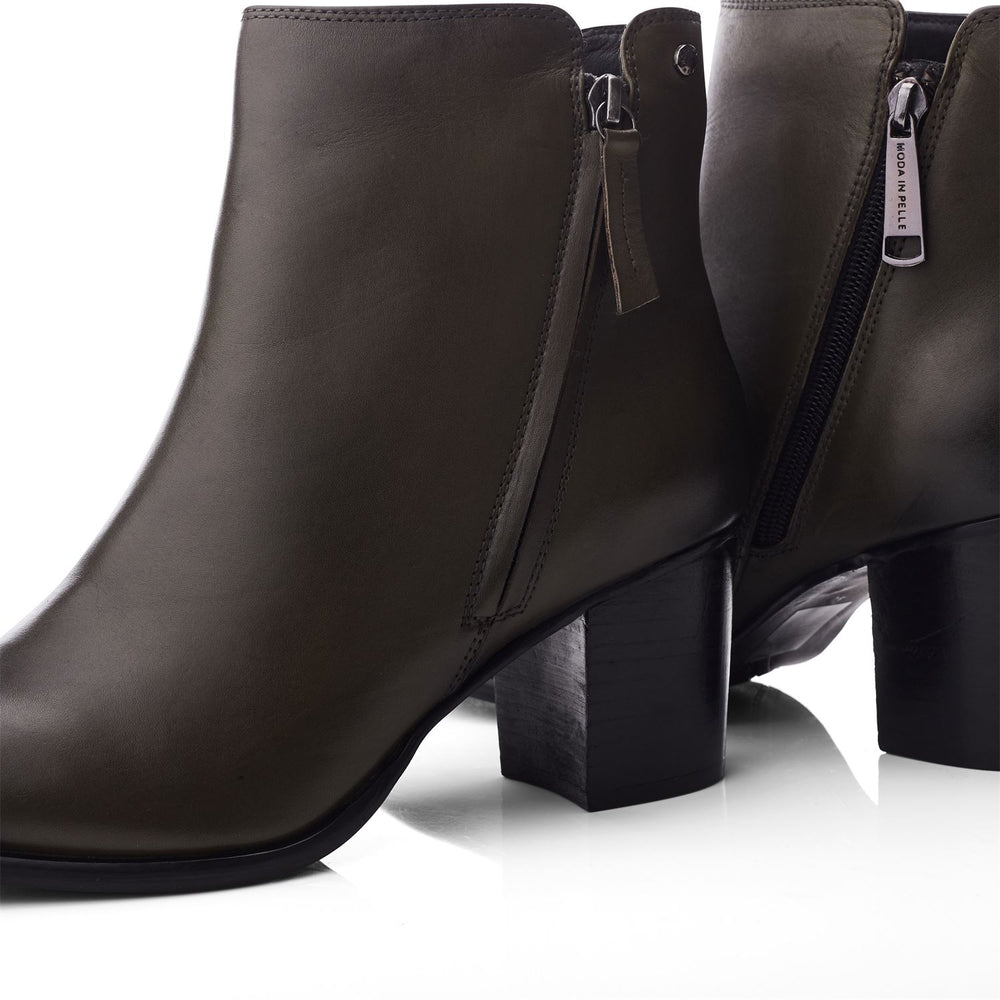 Lakayla Olive Leather Boots
