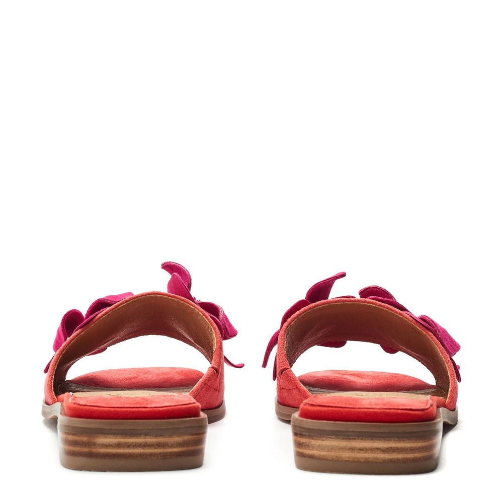 Laleh Red Pink Suede Sandals