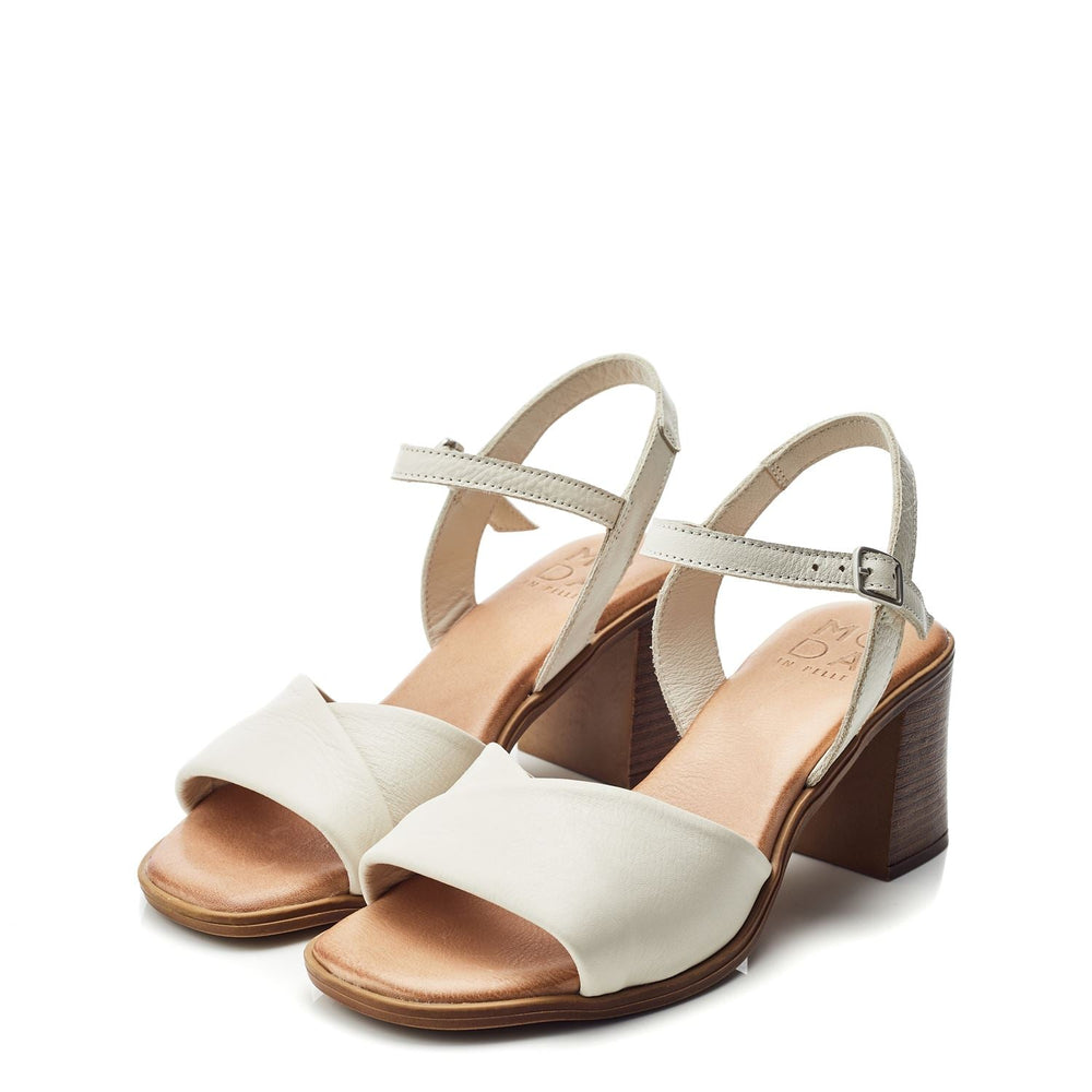 Lanie Off White Leather Sandals