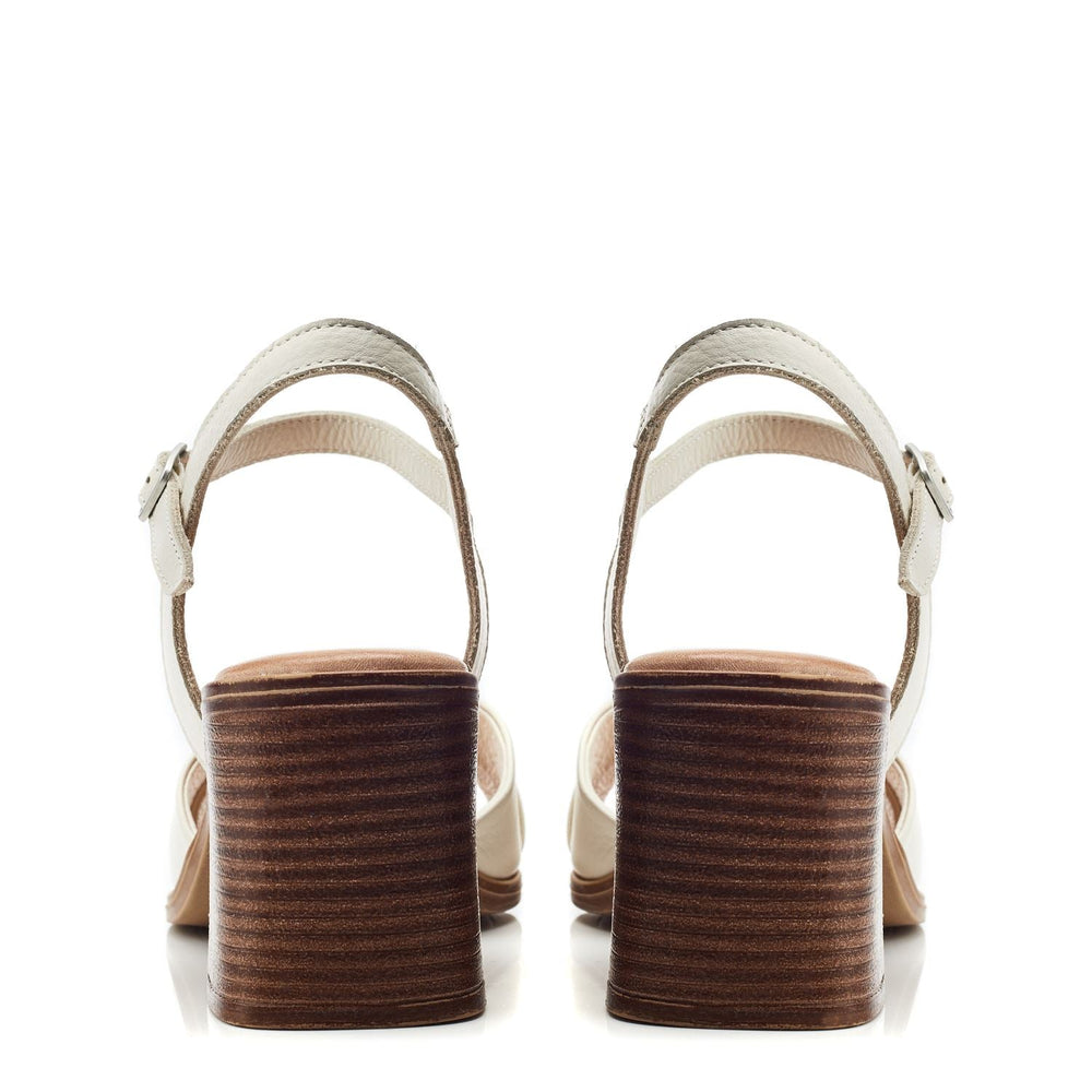 Lanie Off White Leather Sandals