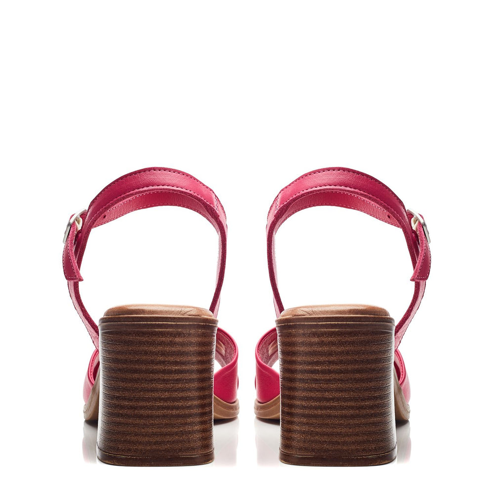 Lanie Pink Leather Sandals