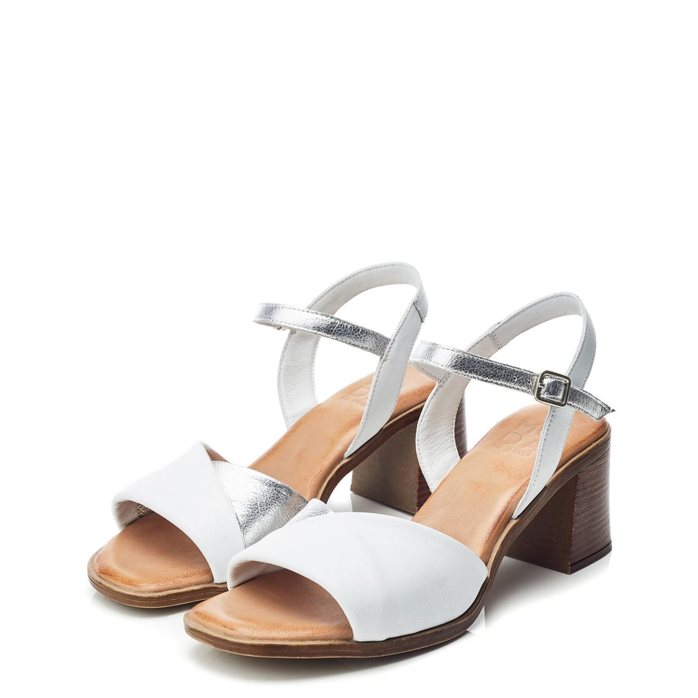 Lanie White - Silver Leather Sandals