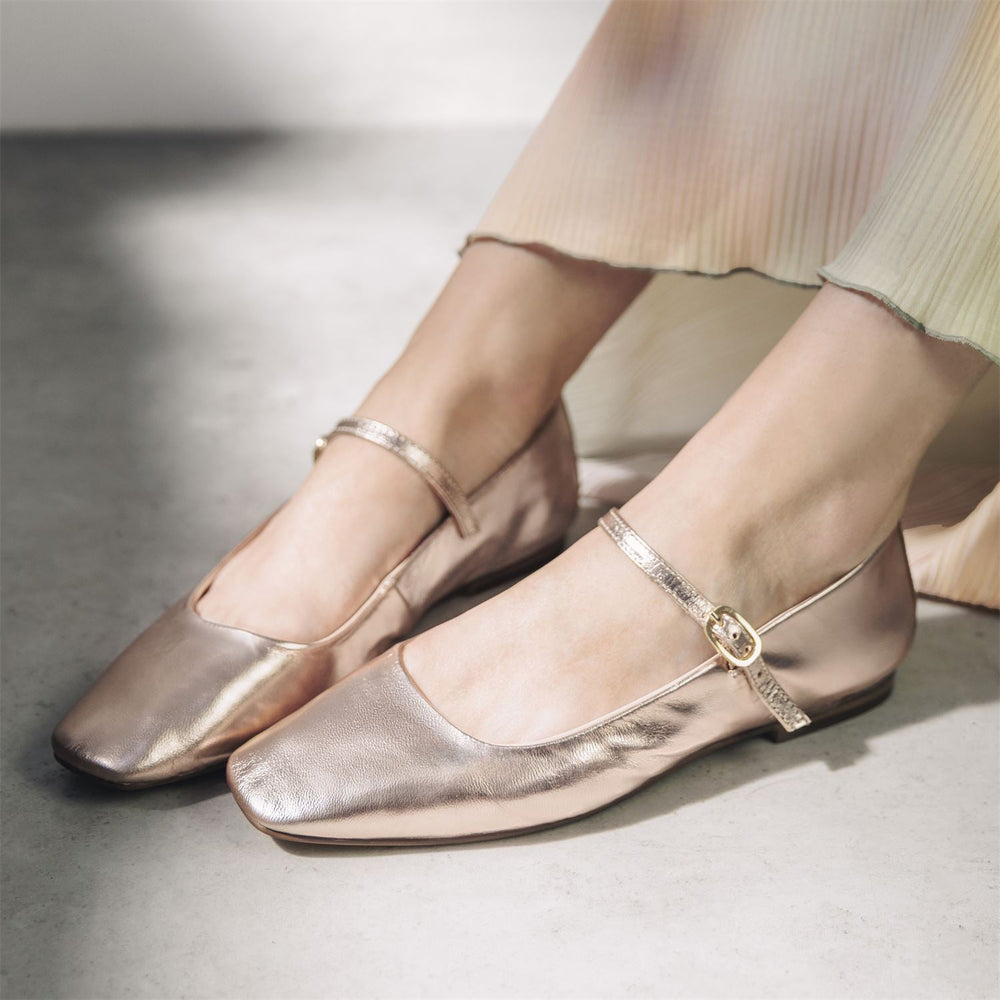 Larina Rose Gold Leather Shoes