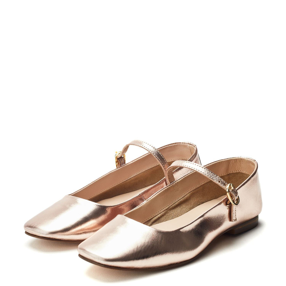 Larina Rose Gold Leather Shoes