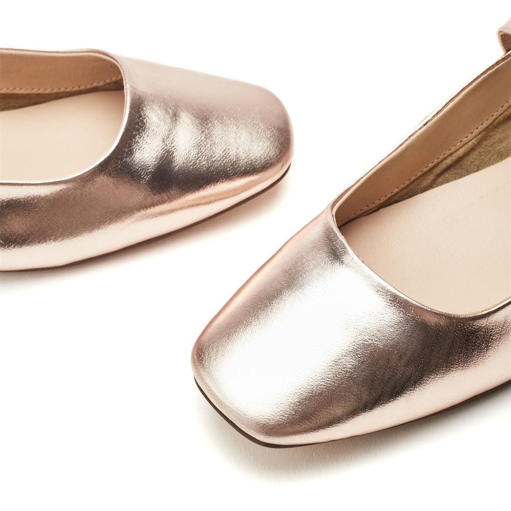 Larina Rose Gold Leather Shoes