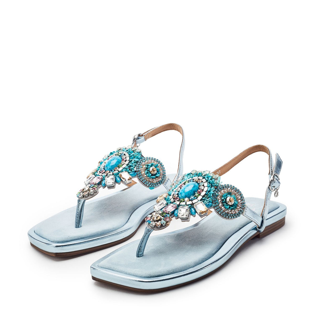 Lavana Light Blue Alcantara Sandals