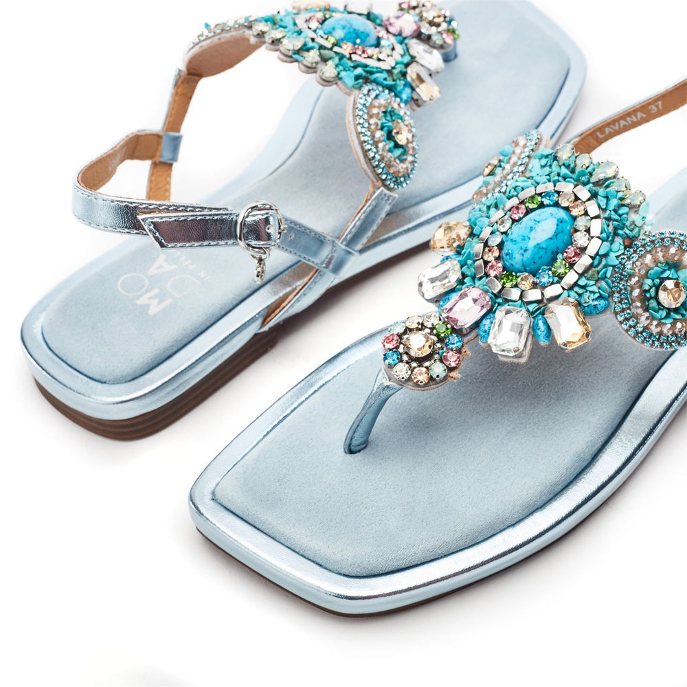 Lavana Light Blue Alcantara Sandals