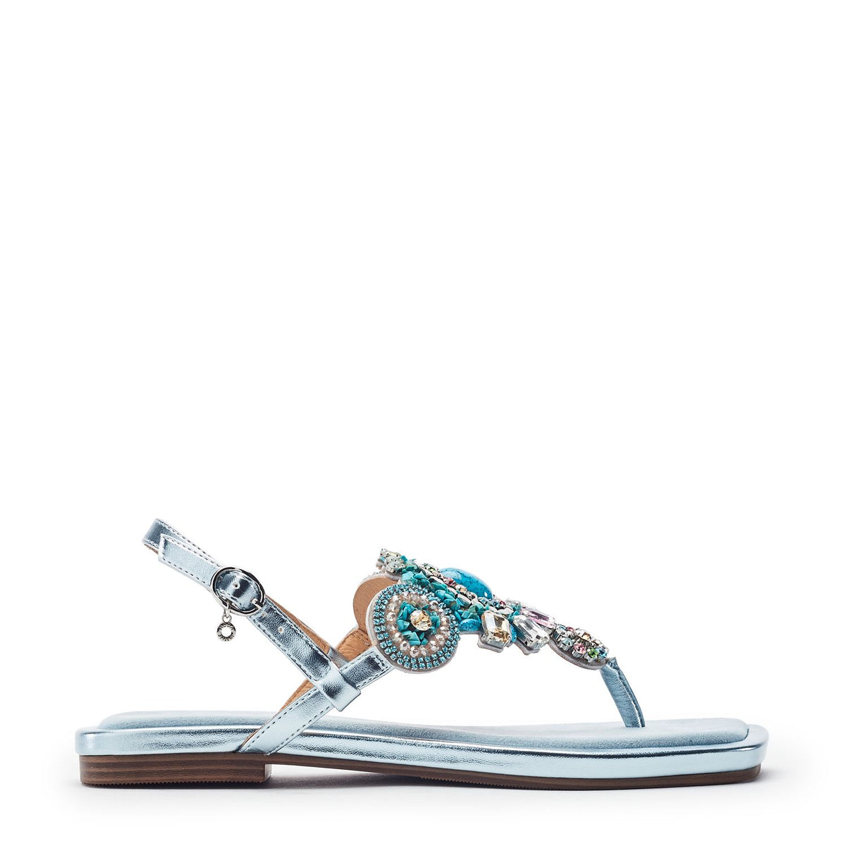 Lavana Light Blue Alcantara Sandals