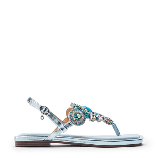 Lavana Light Blue Alcantara Sandals
