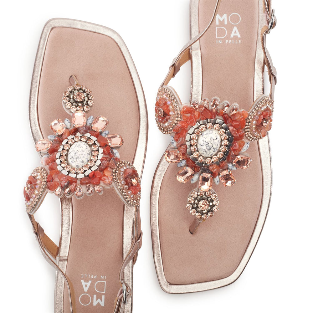 Lavana Rose Gold Alcantara Sandals