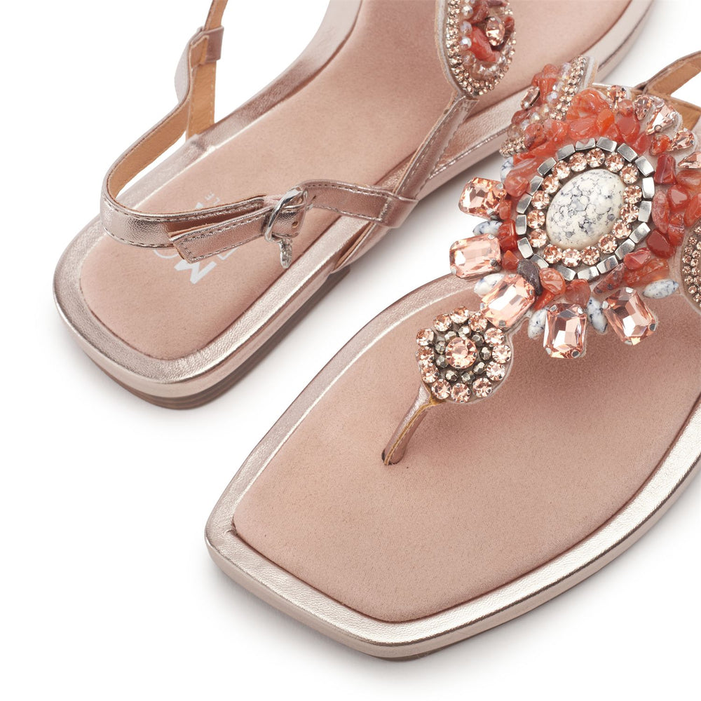 Lavana Rose Gold Alcantara Sandals