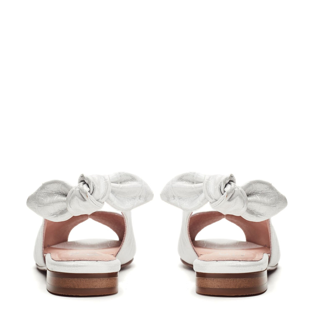 Lavatera White Metallic Leather Shoes