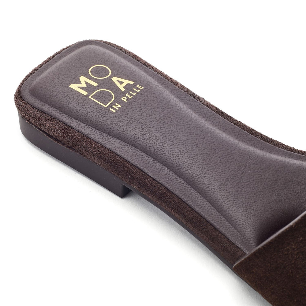 Leera Dark Brown Suede Sandals