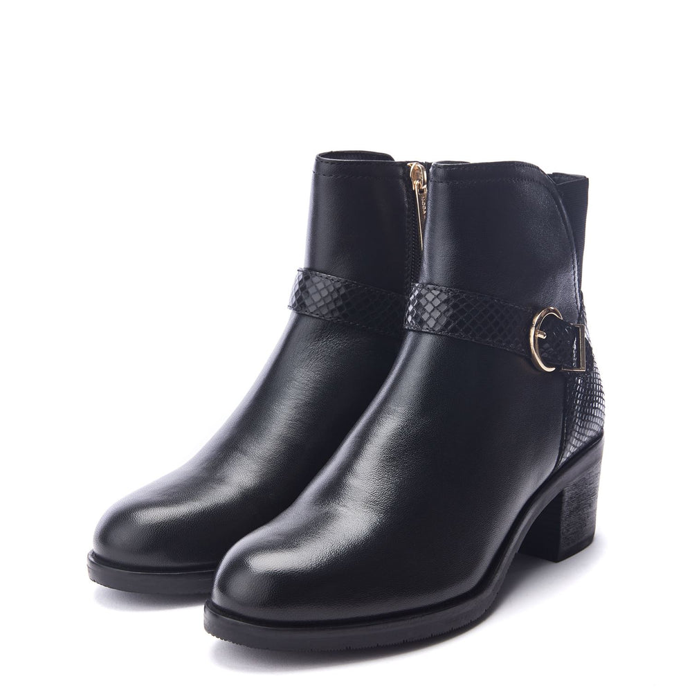 Leighton Black Leather Boots