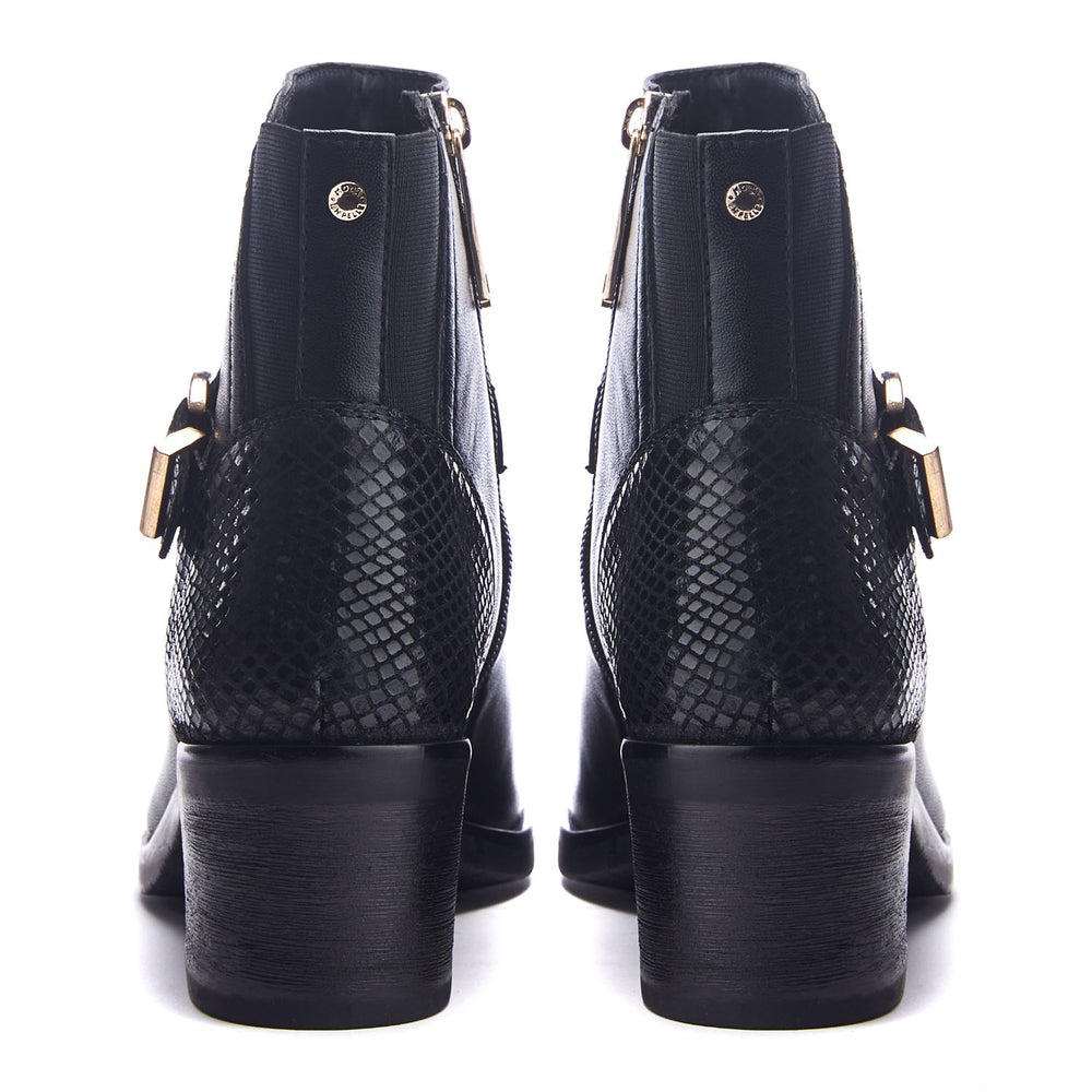 Leighton Black Leather Boots