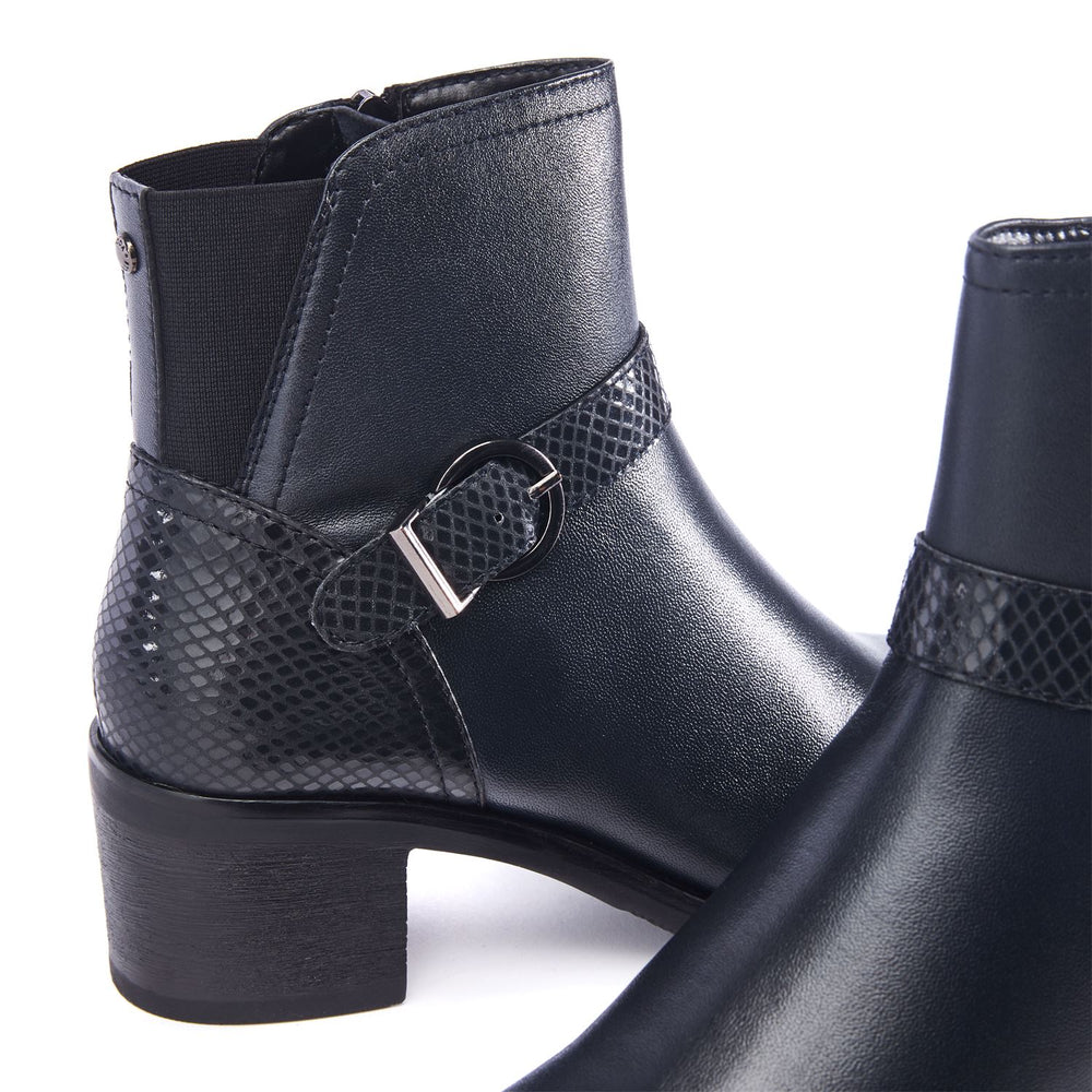 Leighton Navy Leather Boots