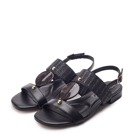 Lexiia Black Porvair Sandals