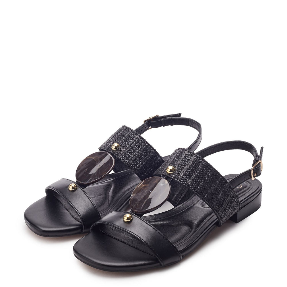 Lexiia Black Porvair Sandals