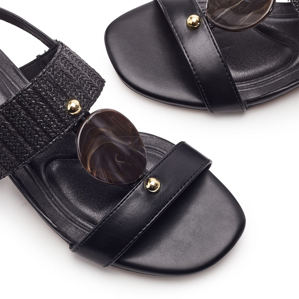 Lexiia Black Porvair Sandals