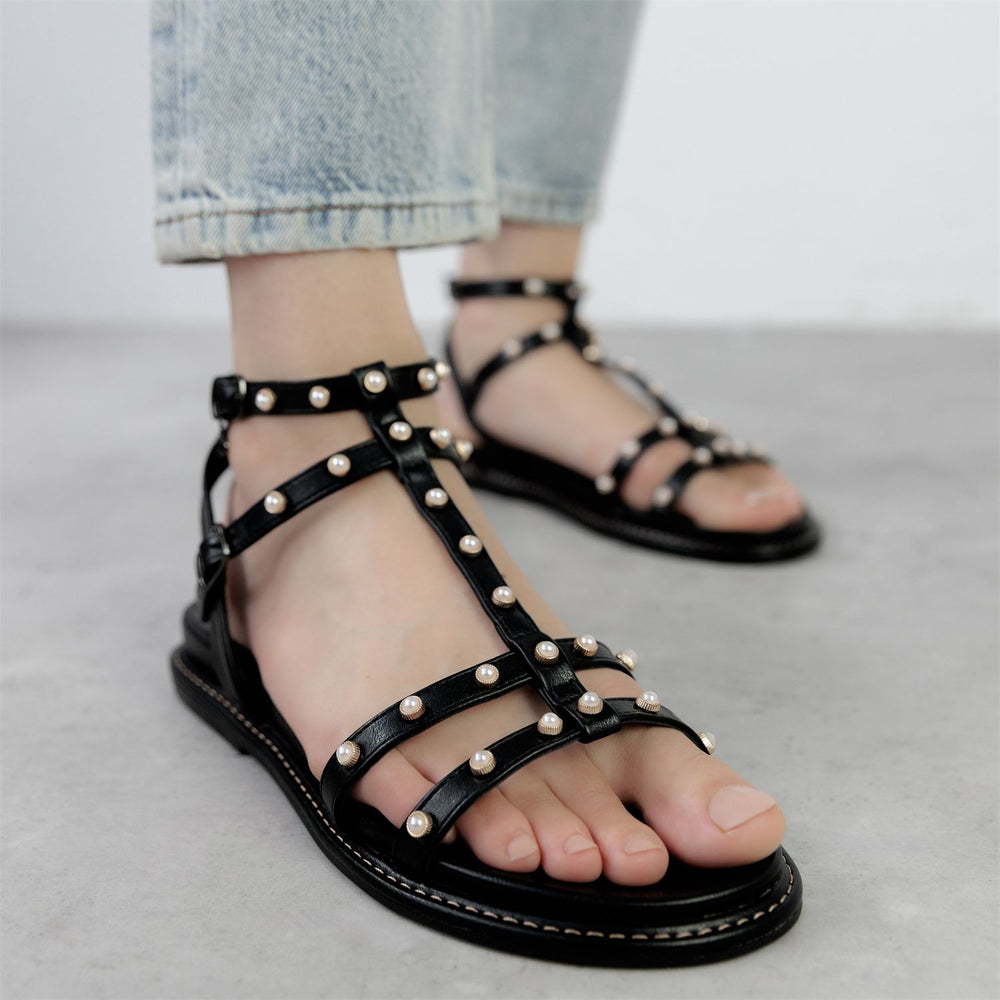 Leytona Black Porvair Sandals