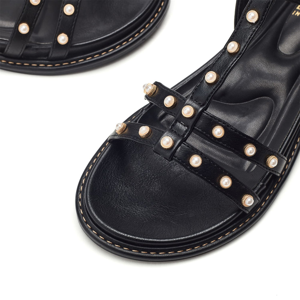 Leytona Black Porvair Sandals