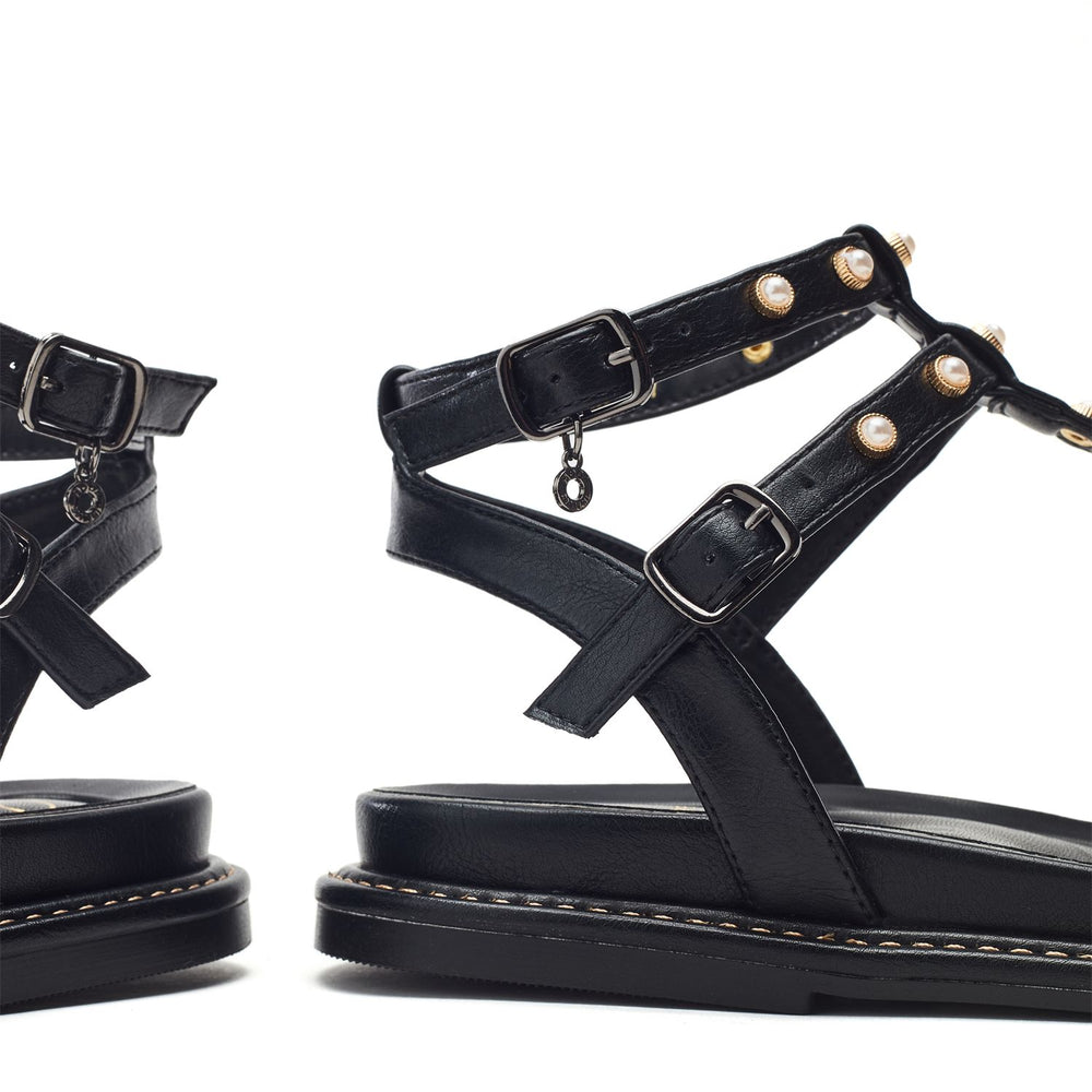 Leytona Black Porvair Sandals