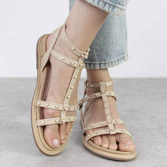 Leytona Natural Textile Sandals