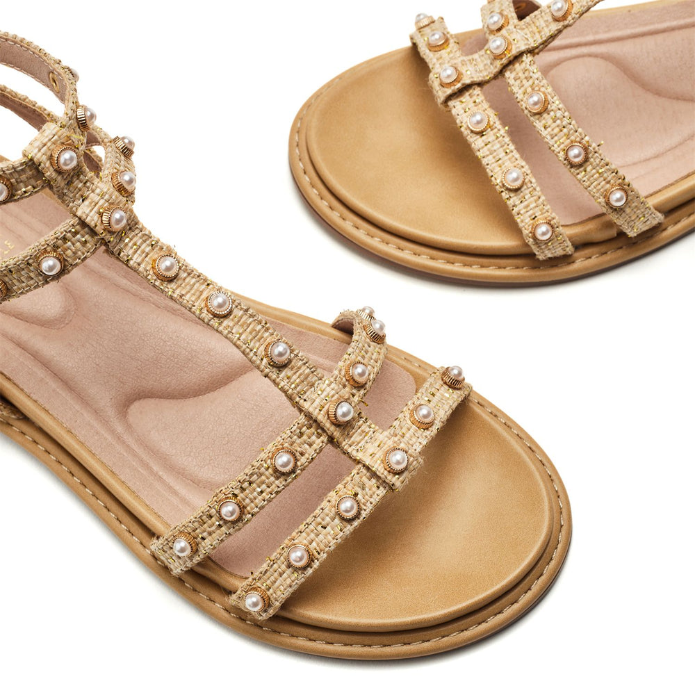 Leytona Natural Textile Sandals