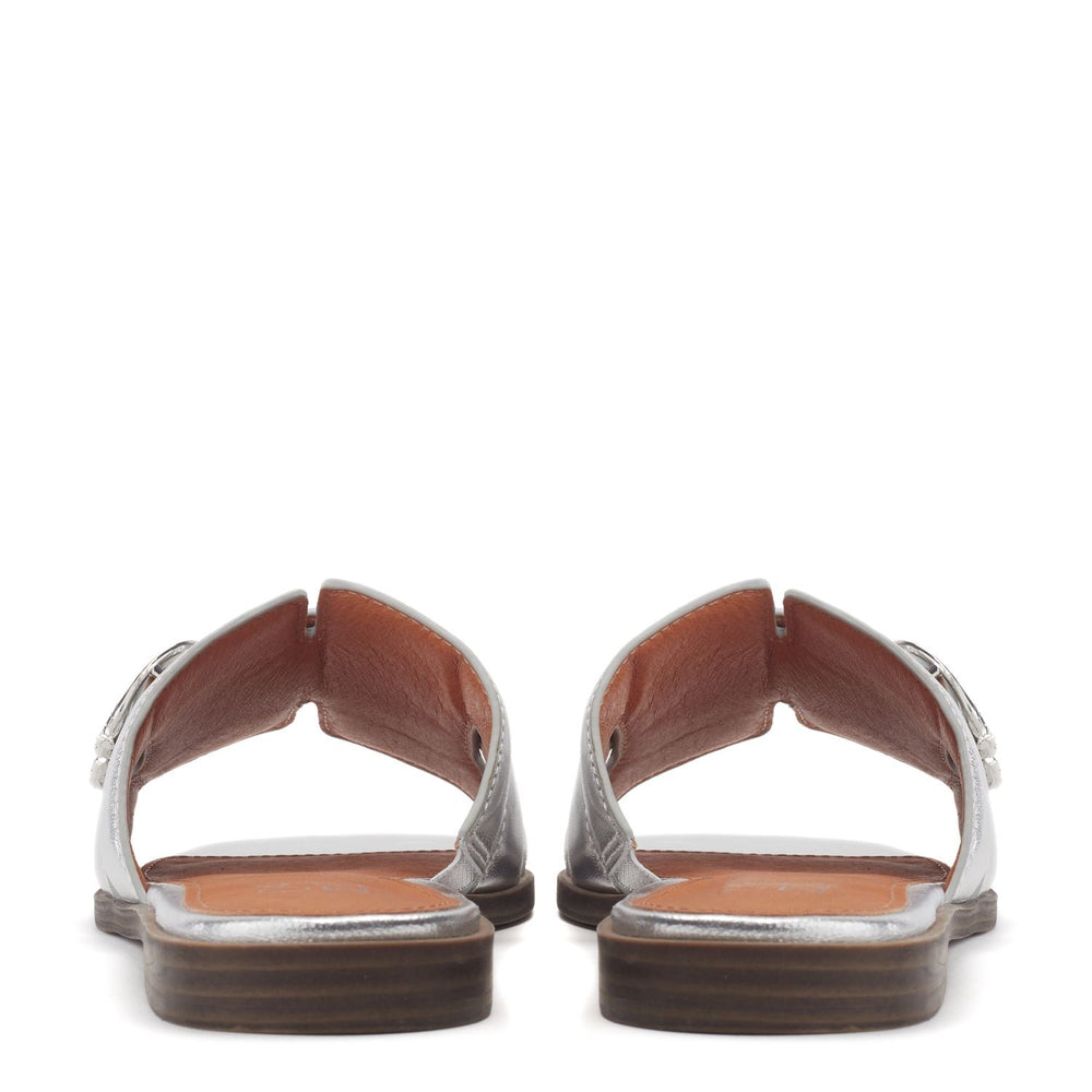 Liatris Silver Leather Sandals