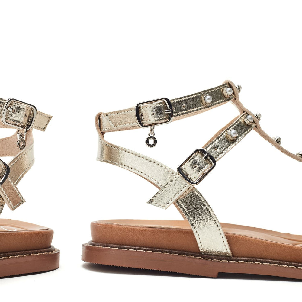 Limbah Gold Metallic Sandals