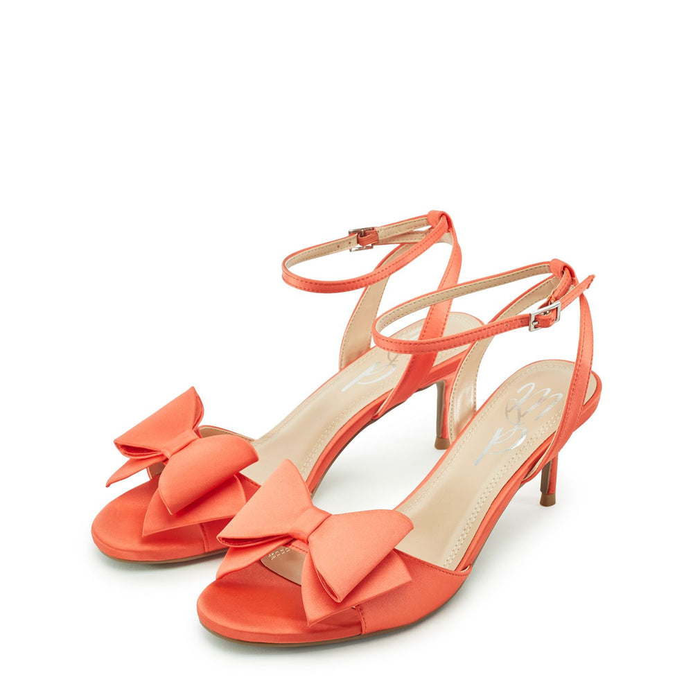 Lotty Orange Satin Sandals