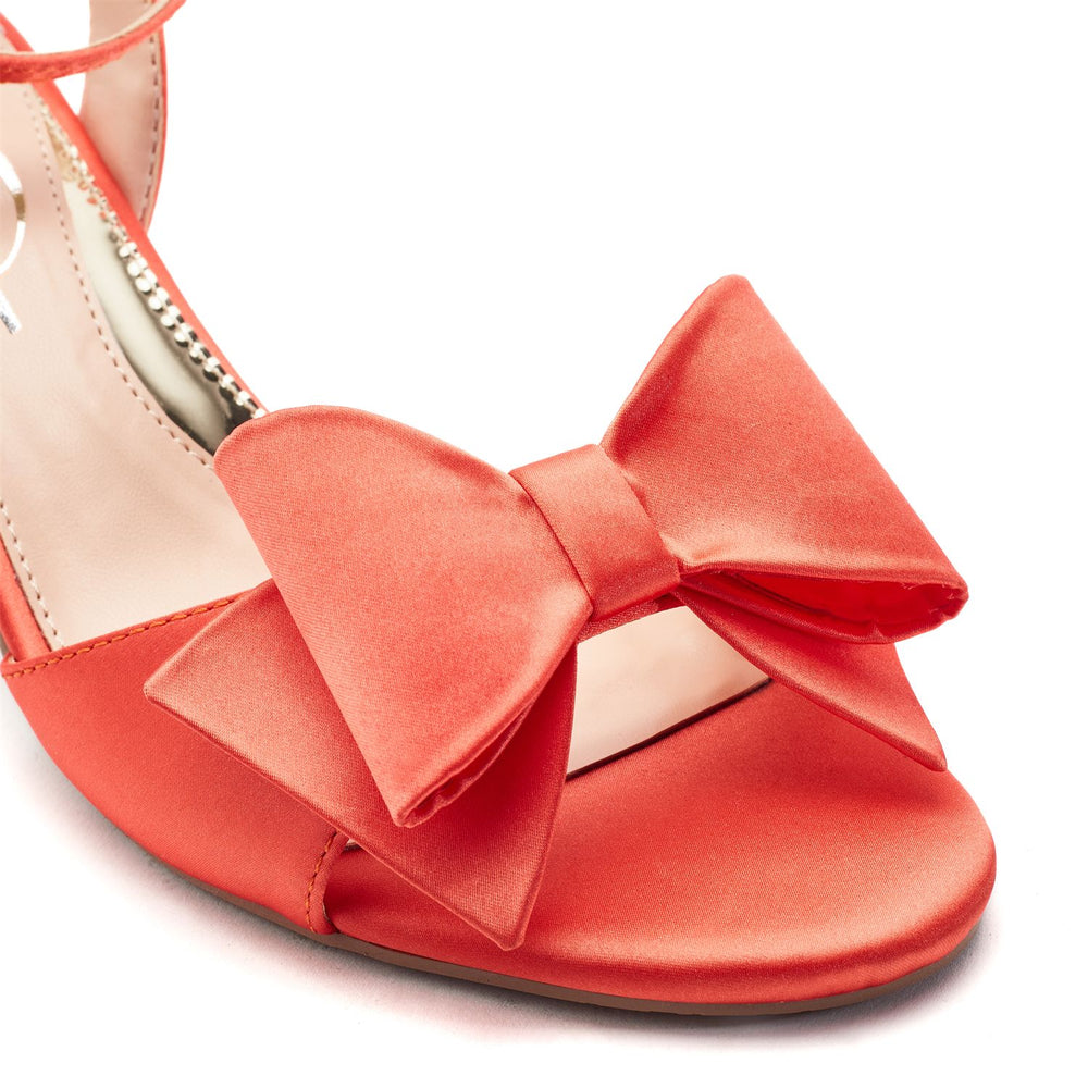 Lotty Orange Satin Sandals