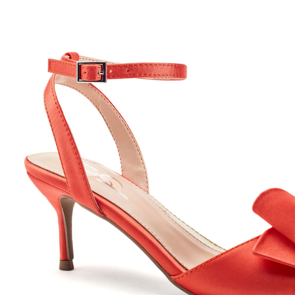 Lotty Orange Satin Sandals