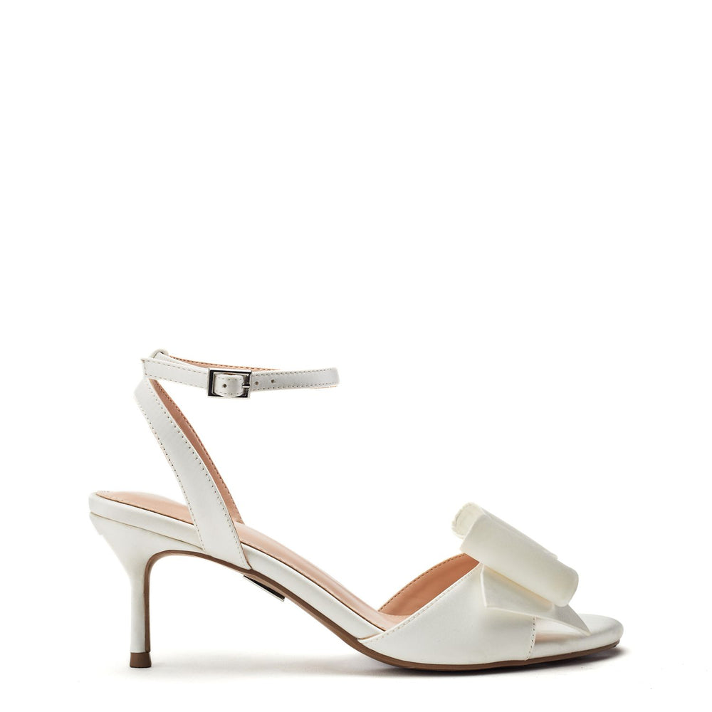 Lotty White Satin Sandals